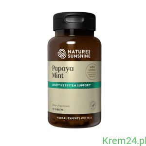 Papaya Mint Natures Sunshine papaina trawienie jelita 90kaps